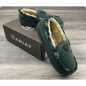 ARIAT Men's Indoor/Outdoor Rubber Bottom Lost Lake Moccasin Bedroom Shoe Men’s 8